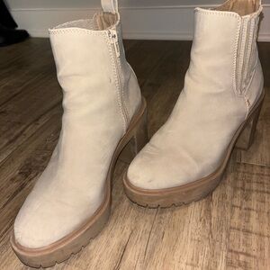 Dolce Vita - Cream Ankle Boots - Size 7.5